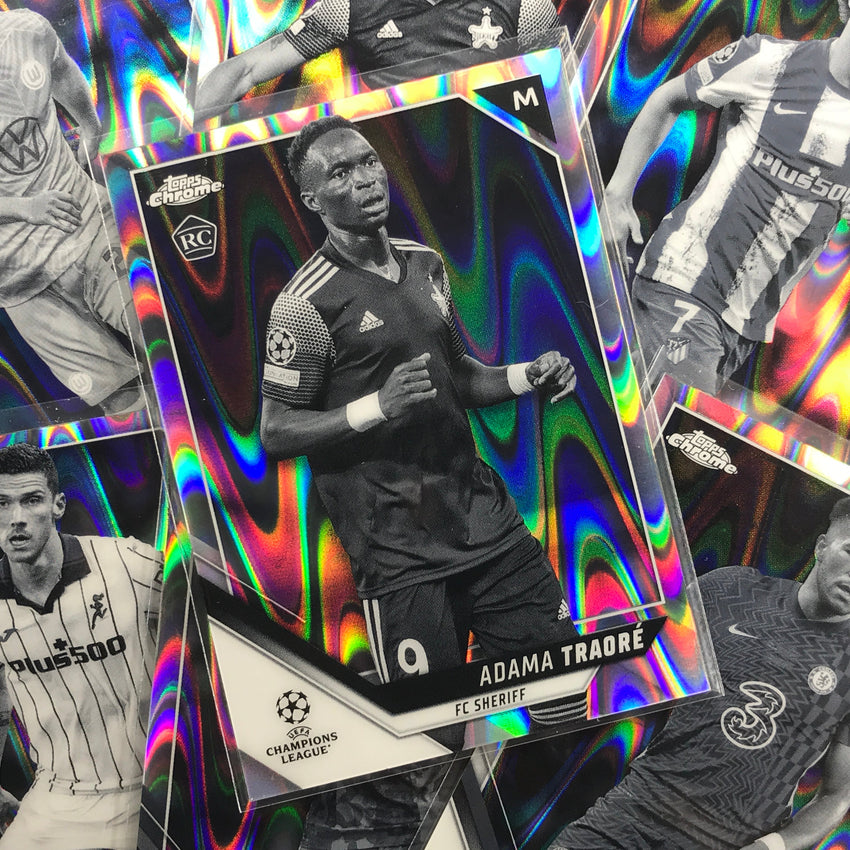 2021-22 Topps Chrome Uefa Ucl Cristiano Ronaldo Black And White Ray Wave No 10
