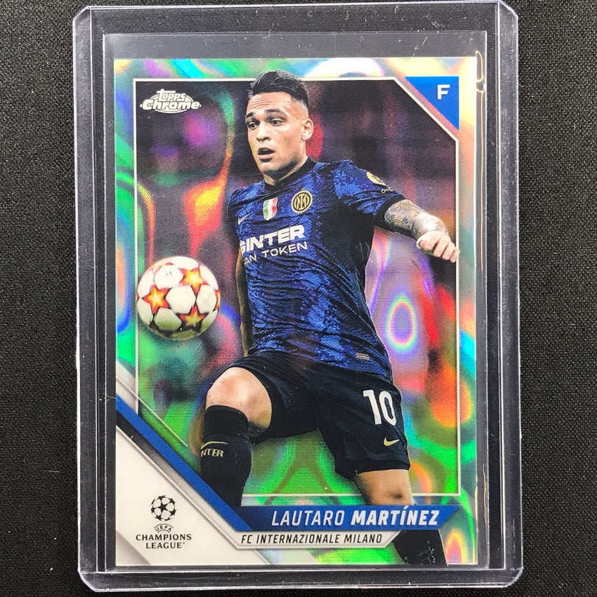 2021-22 Topps Chrome UEFA UCL LAUTARO MARTINEZ Aqua Lava #30