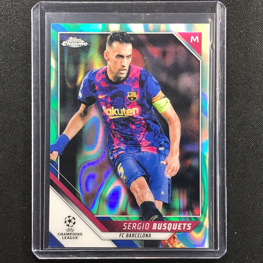 2021-22 Topps Chrome Uefa Ucl Sergio Busquets Aqua Lava No 42