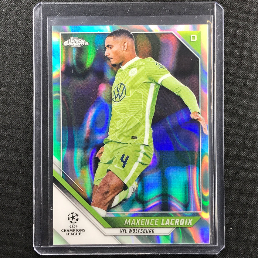 2021-22 Topps Chrome UEFA UCL MAXENCE LACROIX Aqua Lava #48