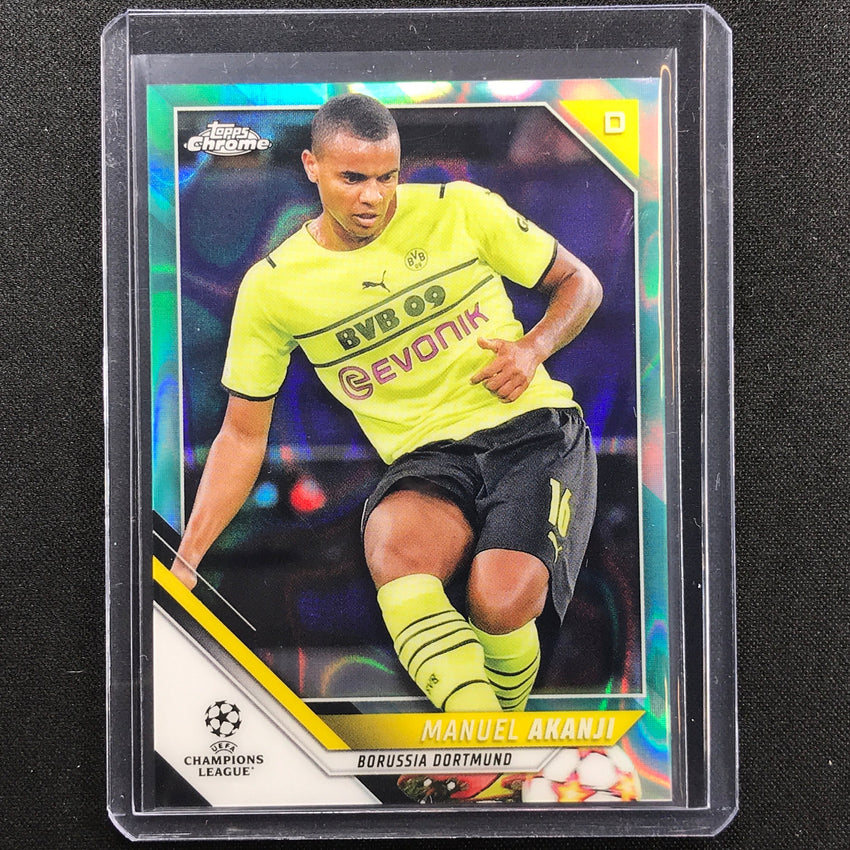 2021-22 Topps Chrome Uefa Ucl Manuel Akanji Aqua Lava No 57