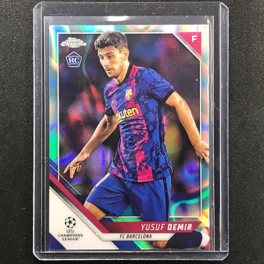 2021-22 Topps Chrome UEFA UCL YUSUF DEMIR Rookie Aqua Lava #62
