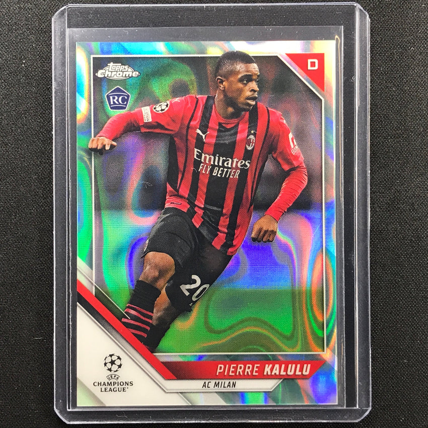 2021-22 Topps Chrome UEFA UCL PIERRE KALULU Rookie Aqua Lava #67