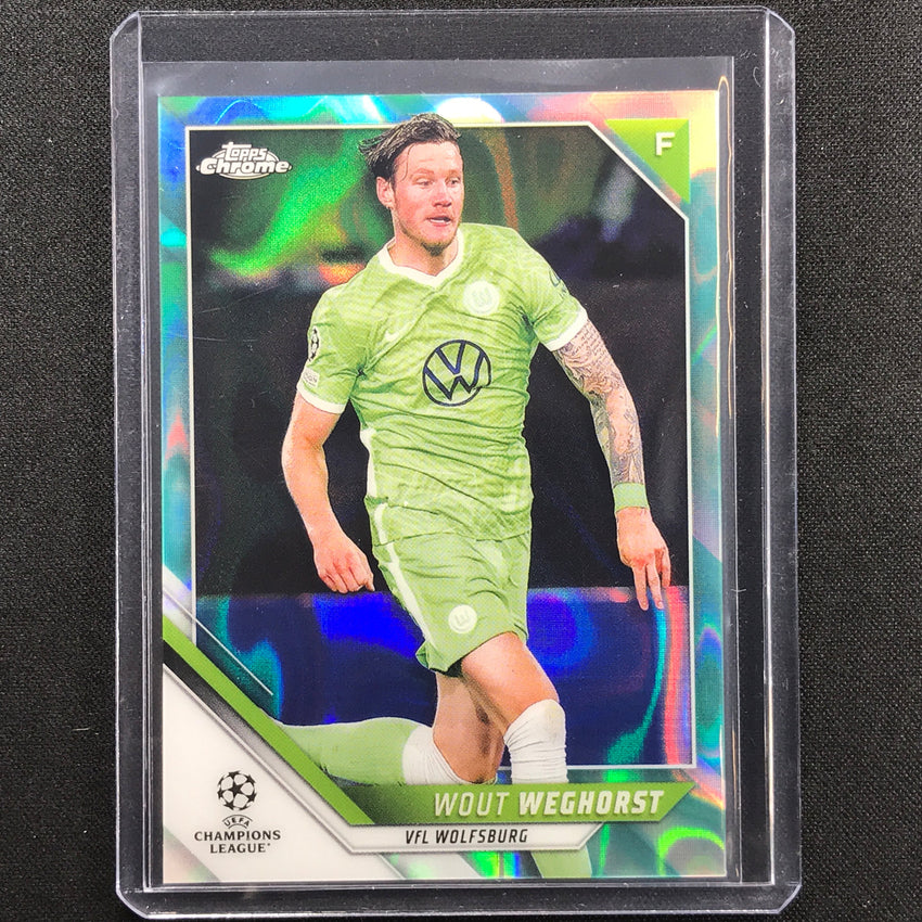 2021-22 Topps Chrome UEFA UCL WOUT WEGHORST Aqua Lava #91