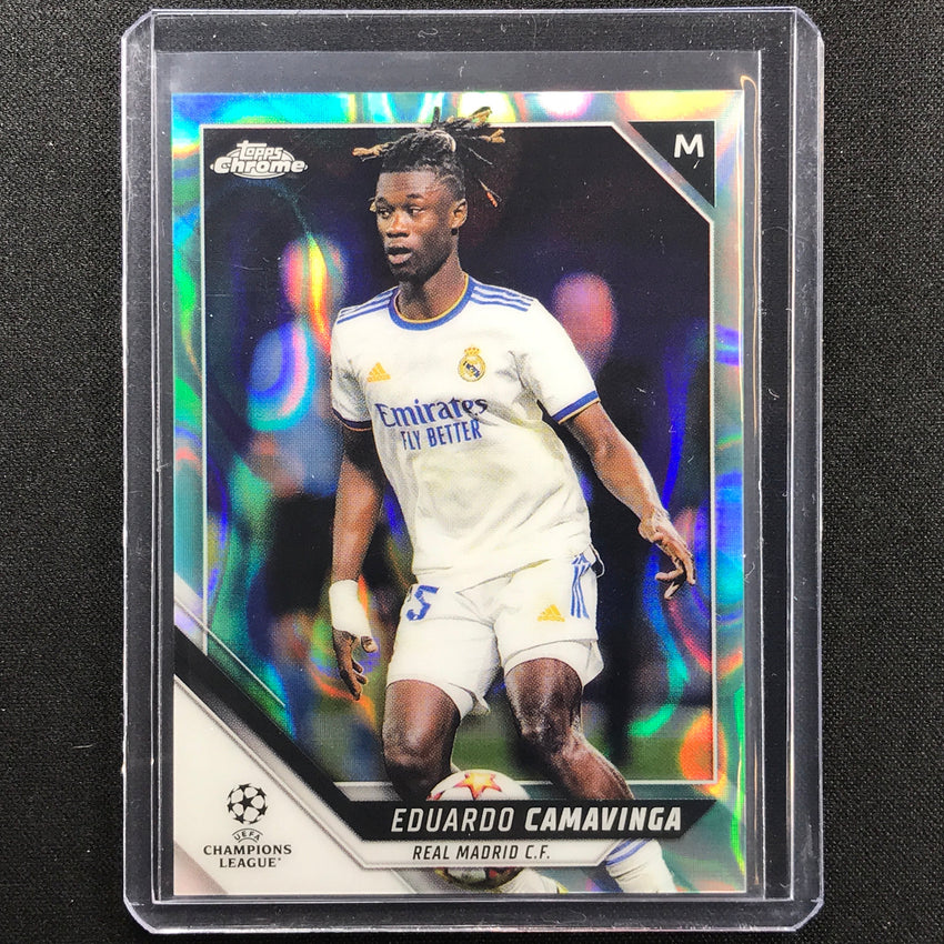 2021-22 Topps Chrome UEFA UCL EDUARDO CAMAVINGA Aqua Lava #115