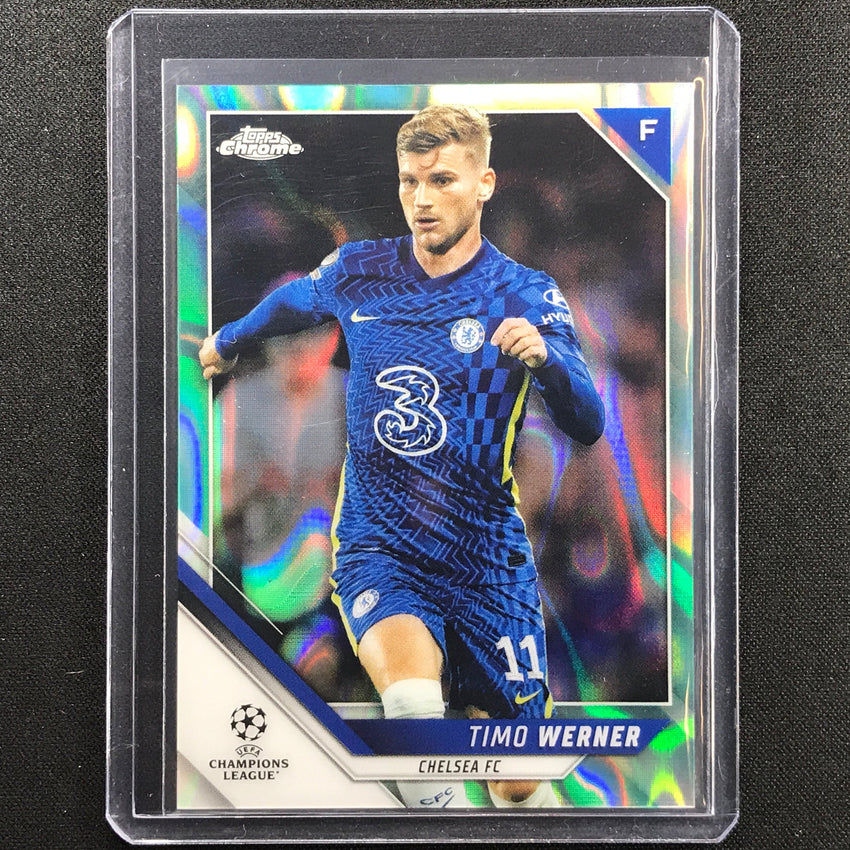 2021-22 Topps Chrome UEFA UCL TIMO WERNER Aqua Lava #130