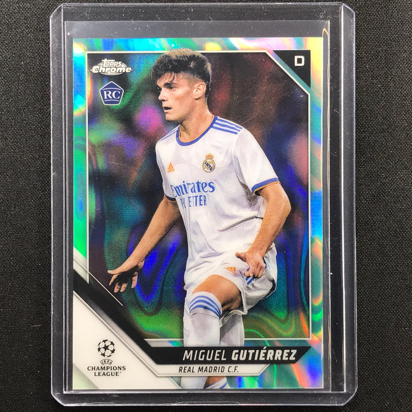 2021-22 Topps Chrome UEFA UCL MIGUEL GUTIERREZ Rookie Aqua Lava #137