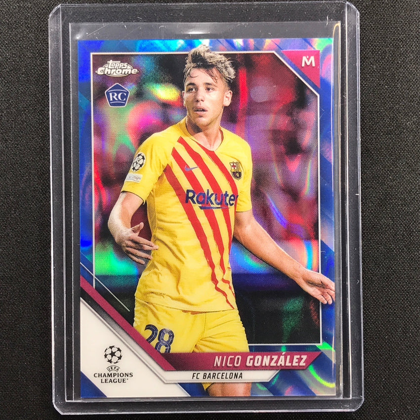 2021-22 Topps Chrome UEFA UCL NICO GOLZALEZ Rookie Blue Lava SP #107