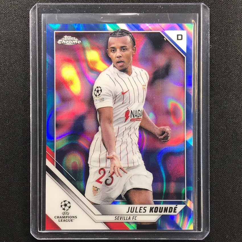 2021-22 Topps Chrome UEFA UCL JULES KOUNDE Blue Lava SP #121