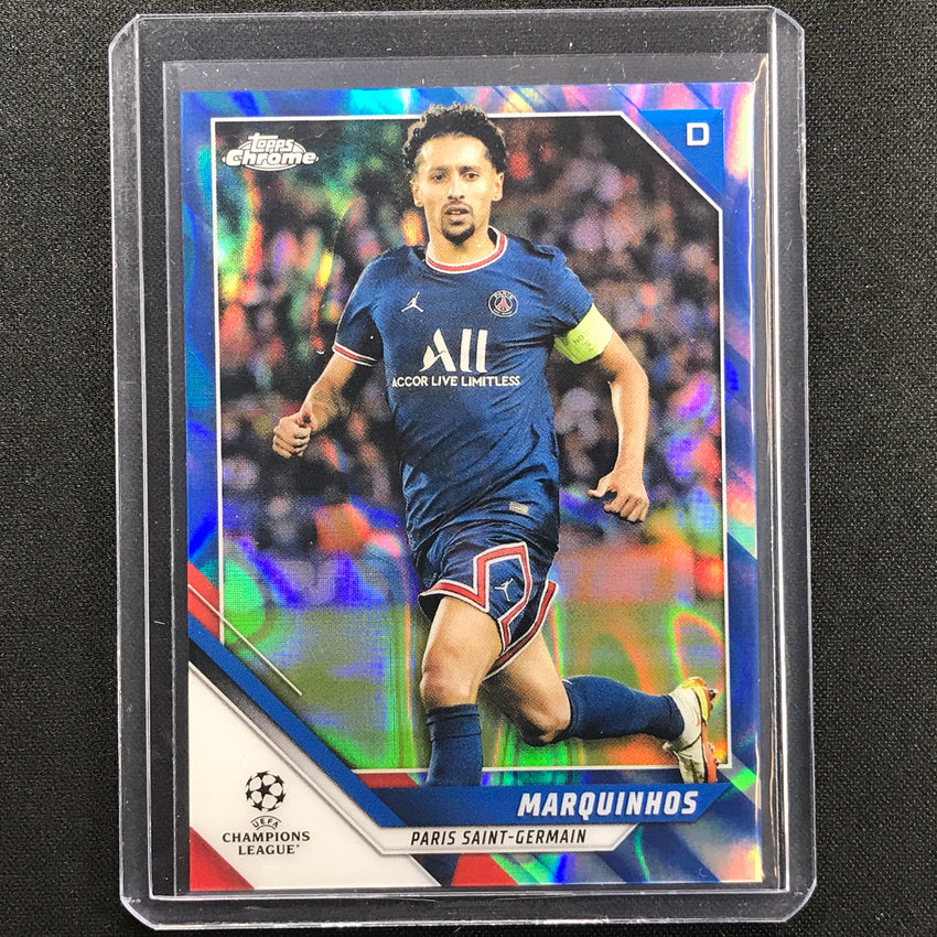 2021-22 Topps Chrome UEFA UCL MARQUINHOS Blue Lava SP #144