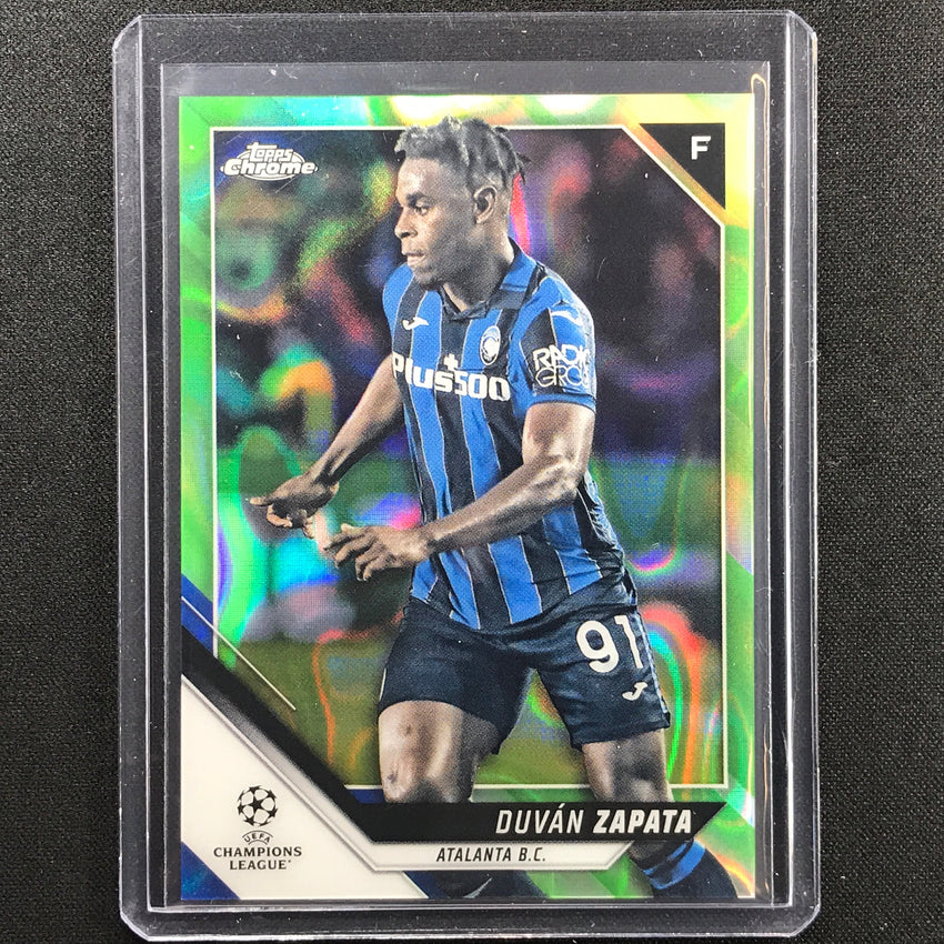 2021-22 Topps Chrome UEFA UCL DUVAN ZAPATA Neon Green Lava SP #83