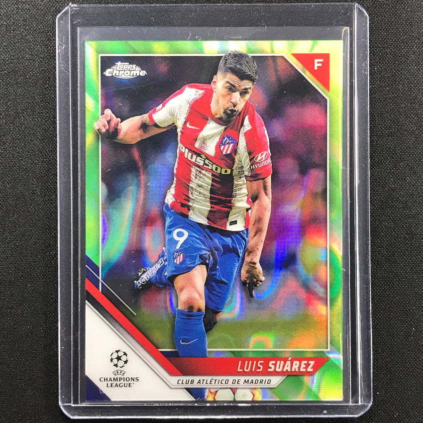 2021-22 Topps Chrome UEFA UCL LUIS SUAREZ Neon Green Lava SP #108
