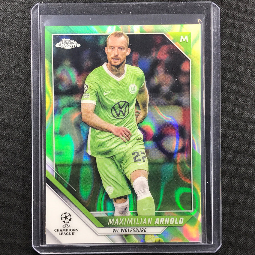 2021-22 Topps Chrome Uefa Ucl Maximilian Arnold Neon Green Lava Sp No 151