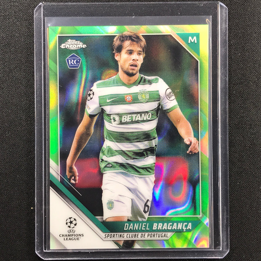 2021-22 Topps Chrome UEFA UCL DANIEL BRAGANCA Rookie Neon Green Lava SP #152