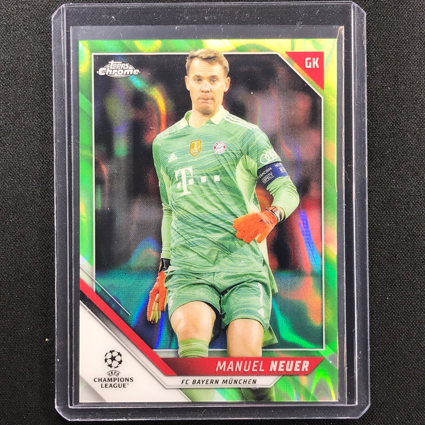 2021-22 Topps Chrome UEFA UCL MANUEL NEUER Neon Green Lava SP #159