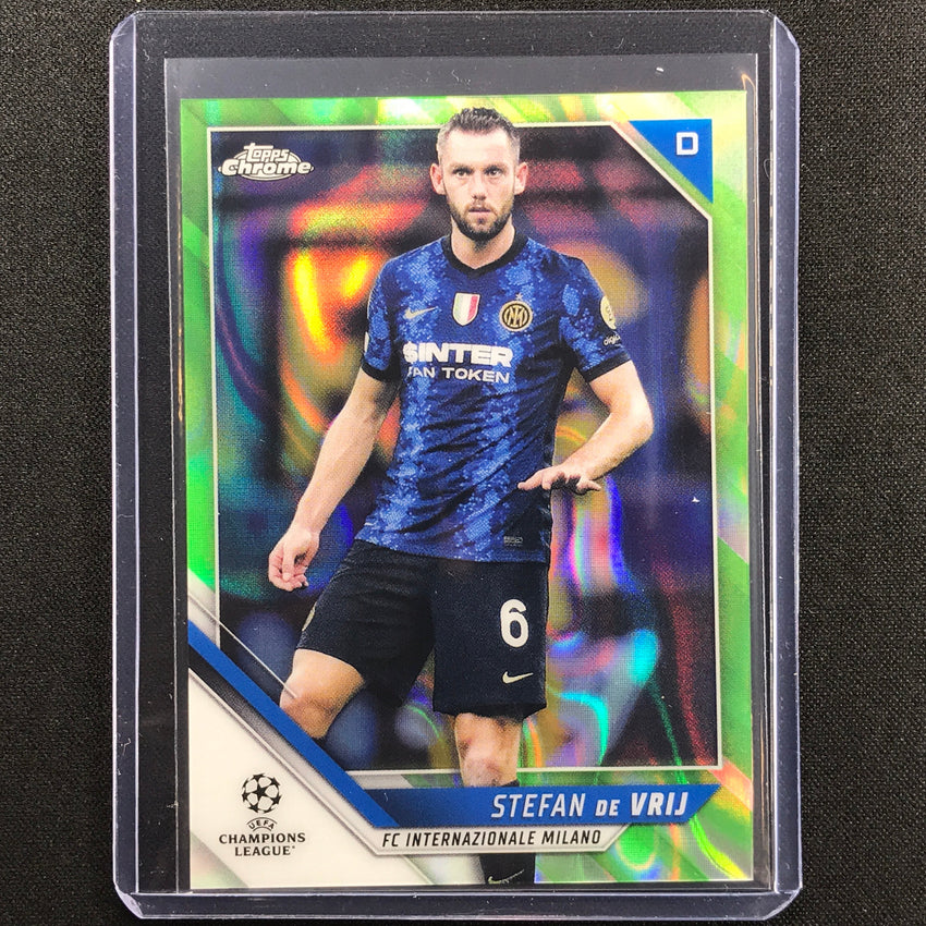 2021-22 Topps Chrome UEFA UCL STEFAN DE VRIJ Neon Green Lava SP #179