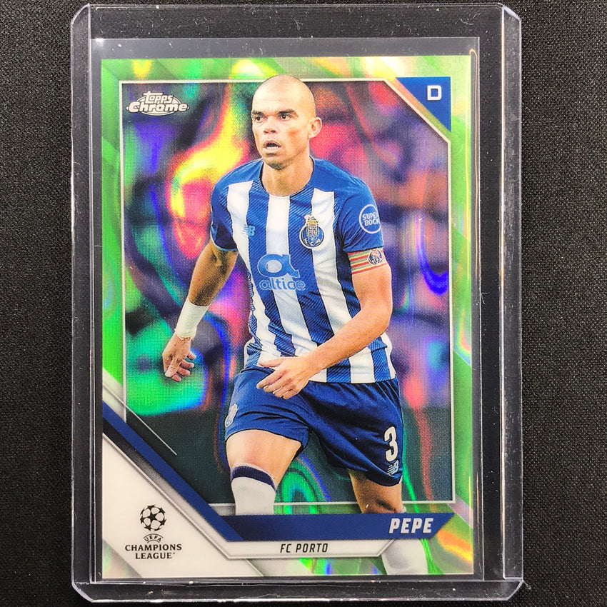 2021-22 Topps Chrome UEFA UCL PEPE Neon Green Lava SP #185