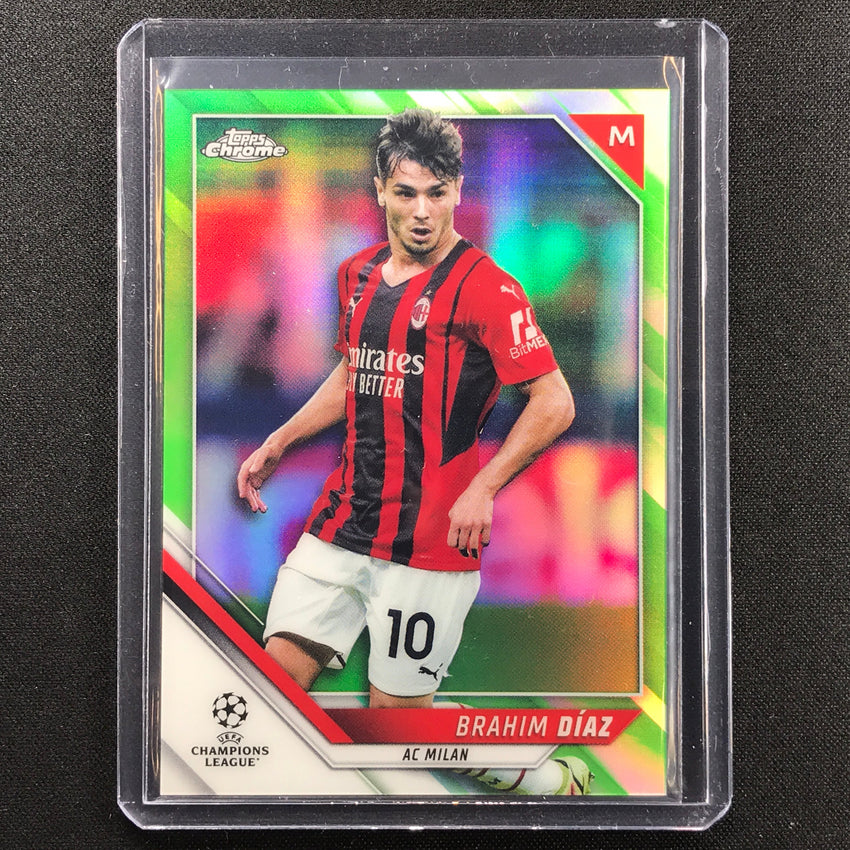 2021-22 Topps Chrome Uefa Ucl Brahim Diaz Neon Green 52/99