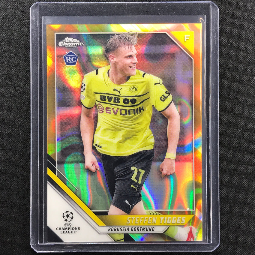 2021-22 Topps Chrome UEFA UCL STEFFEN TIGGES Rookie Gold Lava SSP #55