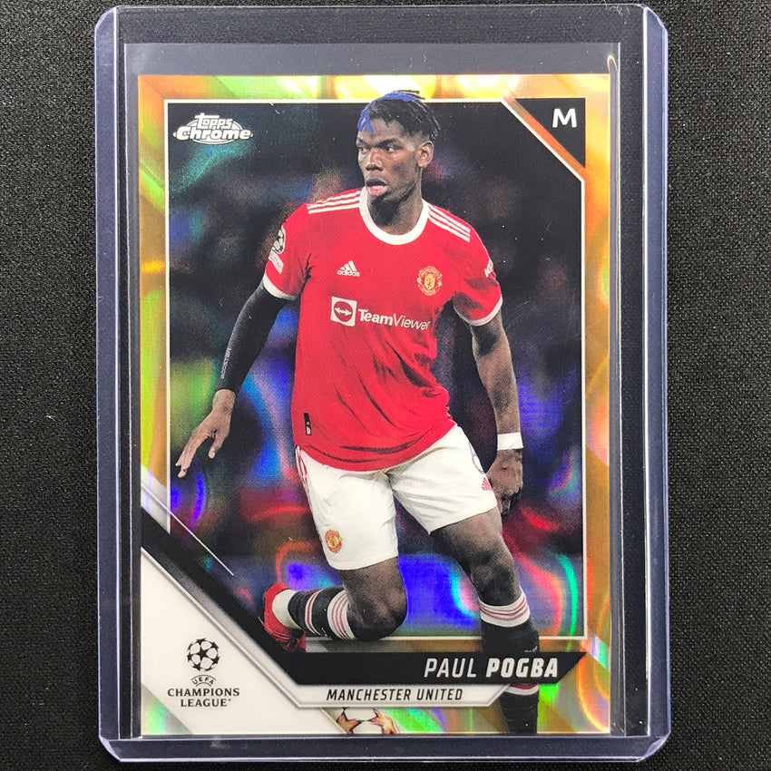 2021-22 Topps Chrome UEFA UCL PAUL POGBA Gold Lava SSP #155