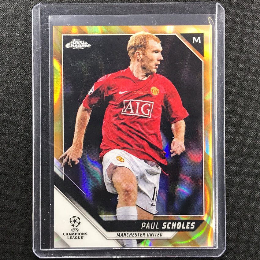 2021-22 Topps Chrome Uefa Ucl Paul Scholes Legend Variation Gold Lava Ssp No 3