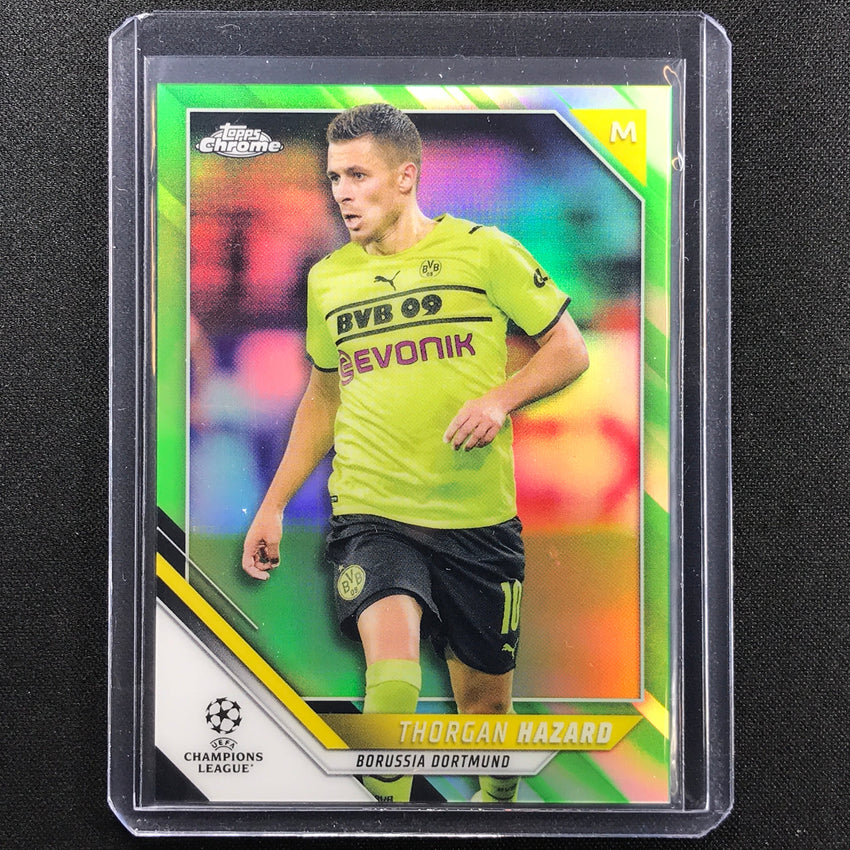2021-22 Topps Chrome Uefa Ucl Thorgan Hazard Neon Green 18/99