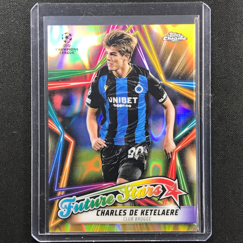 2021-22 Topps Chrome UEFA UCL CHARLES DE KETELAERE Future Stars Gold Lava SSP #5