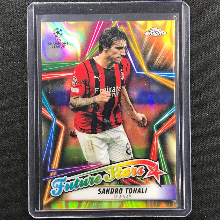 2021-22 Topps Chrome Uefa Ucl Sandro Tonali Future Stars Gold Lava Ssp No 15