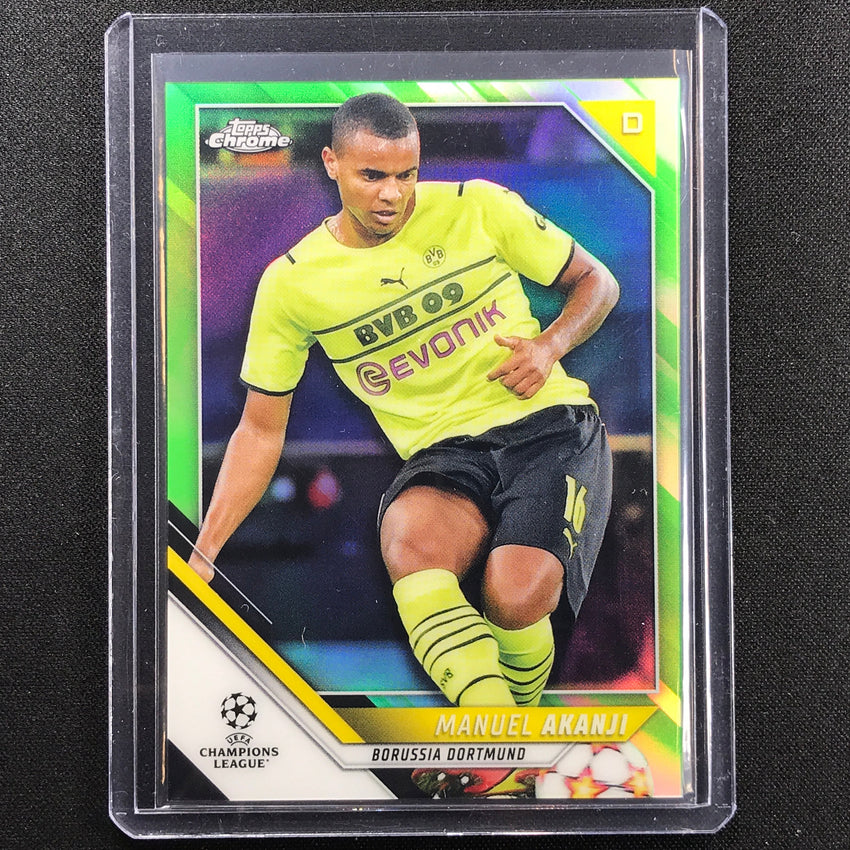 2021-22 Topps Chrome Uefa Ucl Manuel Akanji Neon Green 83/99