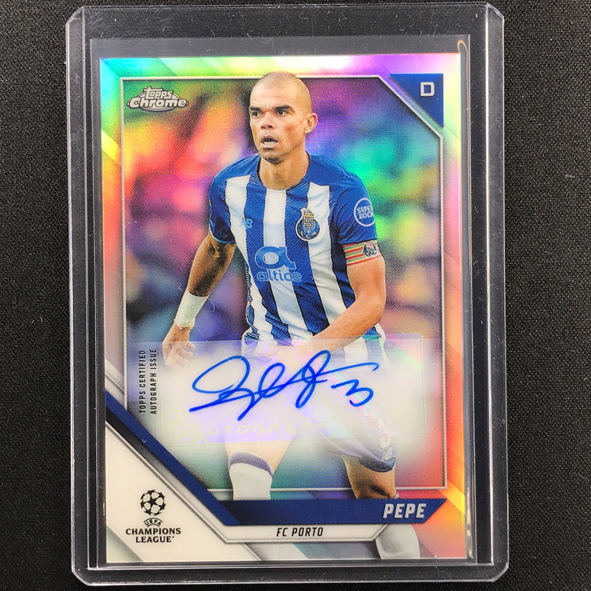 2021-22 Topps Chrome Uefa Ucl Pepe Chrome Auto Refractor No Pp