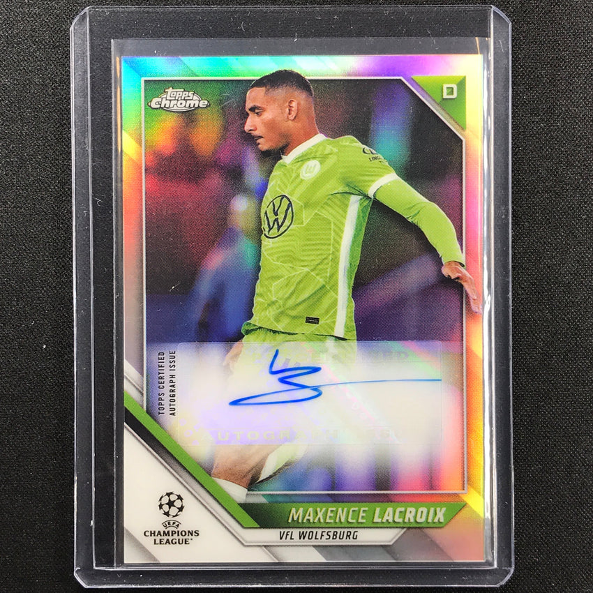 2021-22 Topps Chrome UEFA UCL MAXENCE LACROIX Chrome Auto Refractor #MX