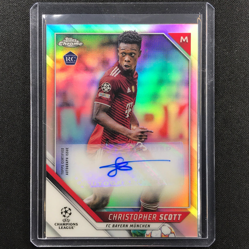 2021-22 Topps Chrome UEFA UCL CHRISTOPHER SCOTT Rookie Chrome Auto Refractor #CS