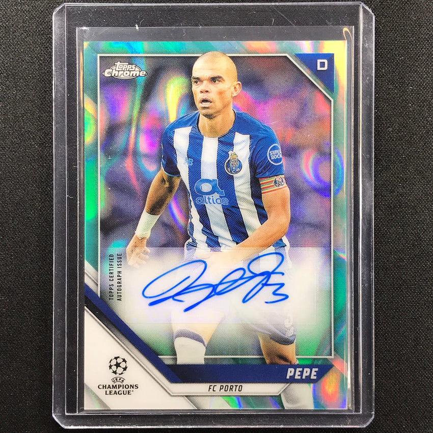 2021-22 Topps Chrome Uefa Ucl Pepe Auto Aqua Lava Sp No Pp