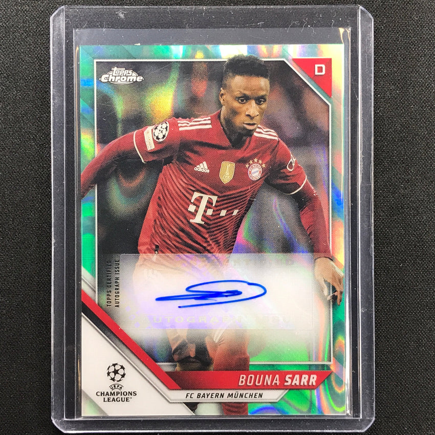 2021-22 Topps Chrome UEFA UCL BOUNA SARR Auto Aqua Lava SP #BS
