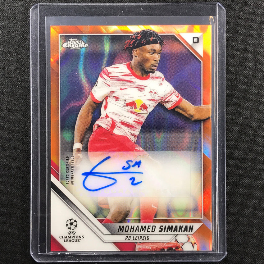 2021-22 Topps Chrome UEFA UCL MOHAMED SIMAKAN Auto Orange Lava SSP #MS
