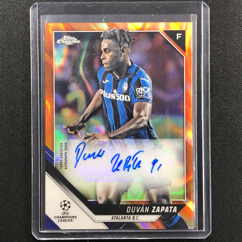 2021-22 Topps Chrome UEFA UCL DUVAN ZAPATA Auto Orange Lava SSP #DZ