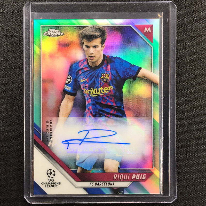 2021-22 Topps Chrome Uefa Ucl Riqui Puig Auto Aqua 46/199