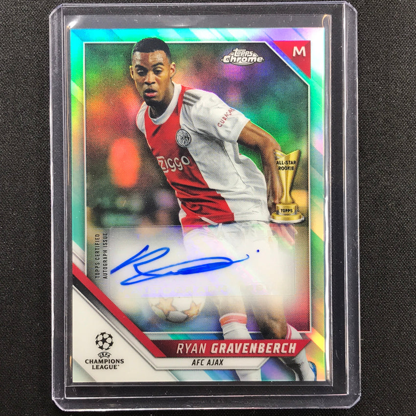 2021-22 Topps Chrome Uefa Ucl Ryan Gravenberch Auto Aqua 40/199