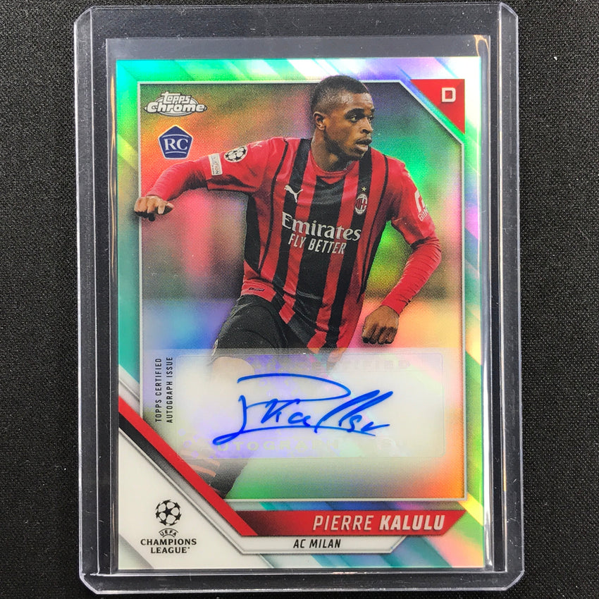 2021-22 Topps Chrome Uefa Ucl Pierre Kalulu Rookie Auto Aqua 120/199