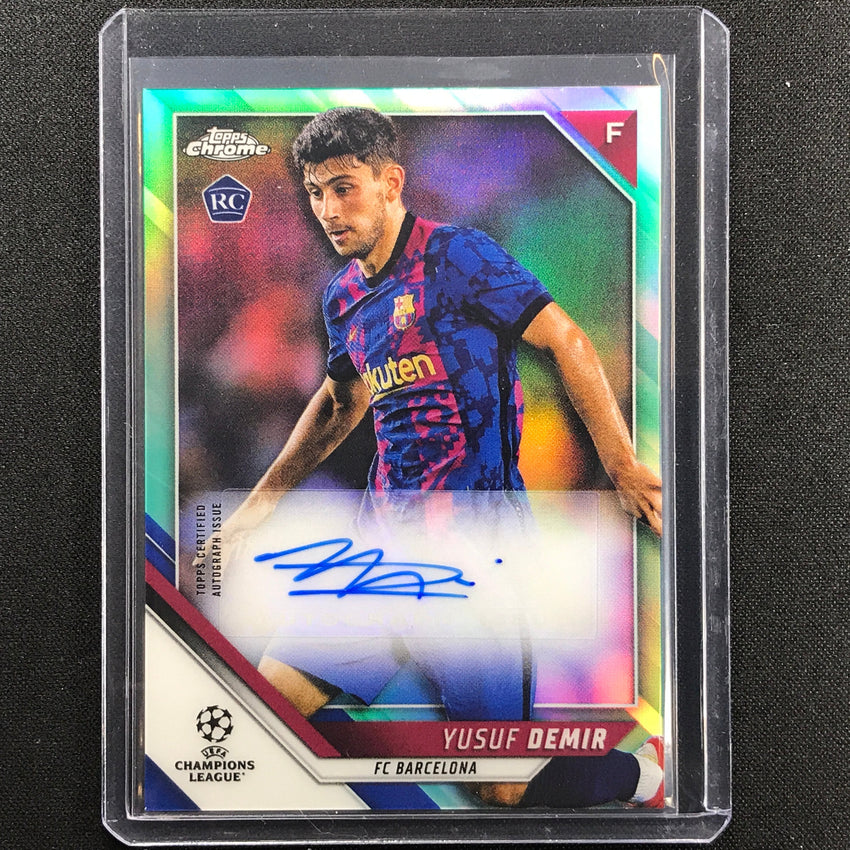 2021-22 Topps Chrome Uefa Ucl Yusuf Demir Rookie Auto Aqua 51/199