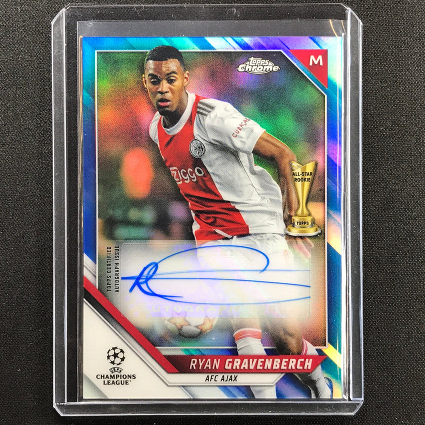 2021-22 Topps Chrome Uefa Ucl Ryan Gravenberch Auto Blue 140/150