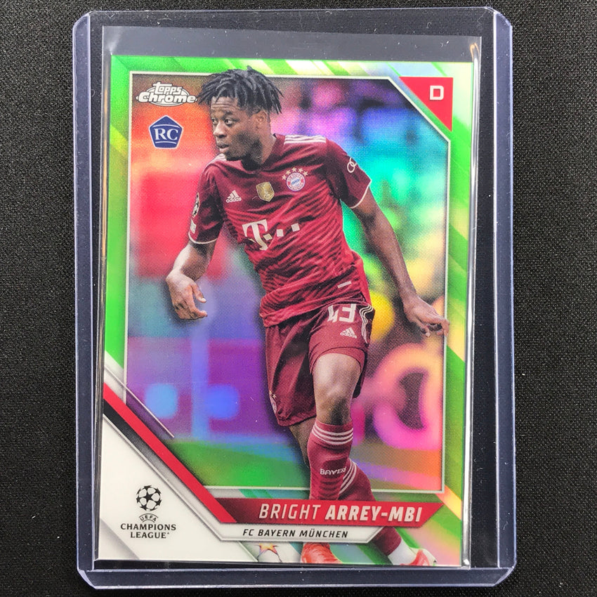 2021-22 Topps Chrome Uefa Ucl Bright Arrey-mbi Rookie Neon Green 53/99