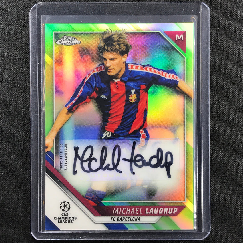 2021-22 Topps Chrome Uefa Ucl Michael Laudrup Auto Neon Green 62/99