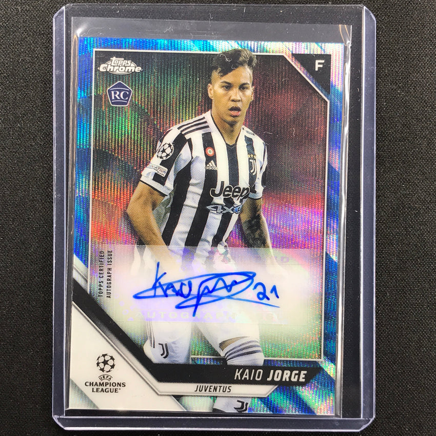 2021-22 Topps Chrome Uefa Ucl Kaio Jorge Rookie Auto Blue Wave 35/75