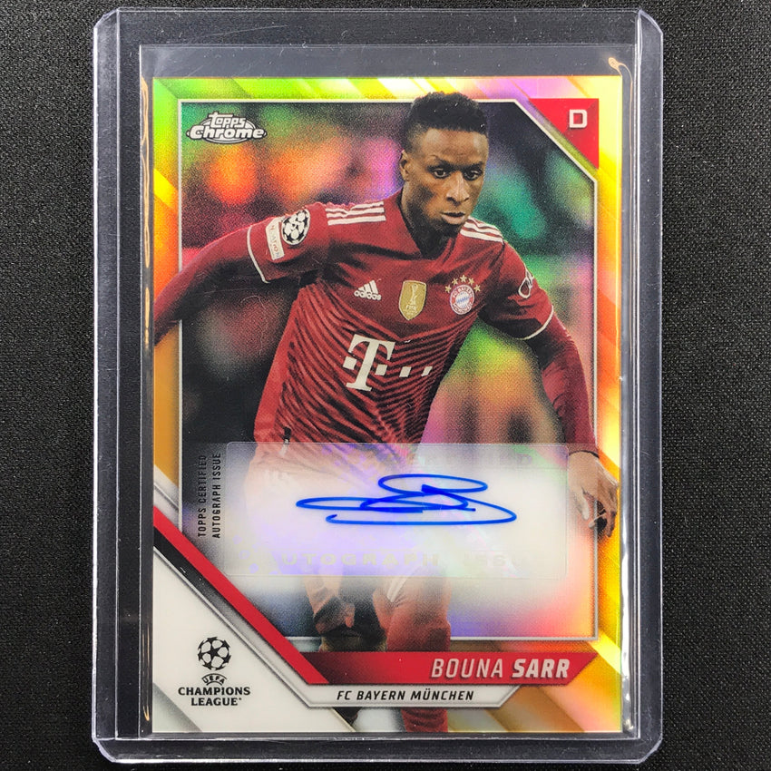 2021-22 Topps Chrome Uefa Ucl Bouna Sarr Auto Gold Refractor 33/50