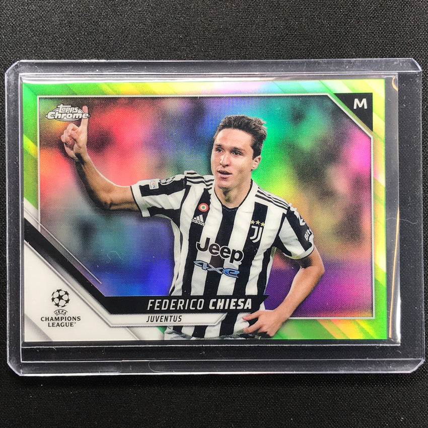 2021-22 Topps Chrome Uefa Ucl Federico Chiesa Neon Green 27/99