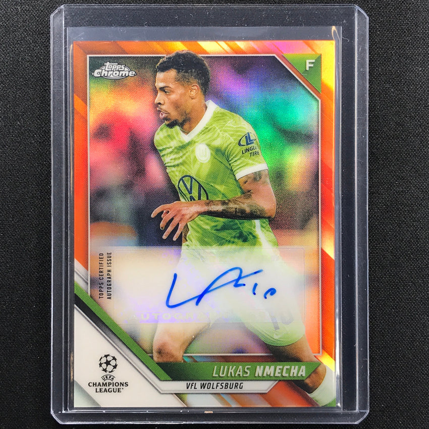 2021-22 Topps Chrome Uefa Ucl Lukas Nmecha Auto Orange 8/25