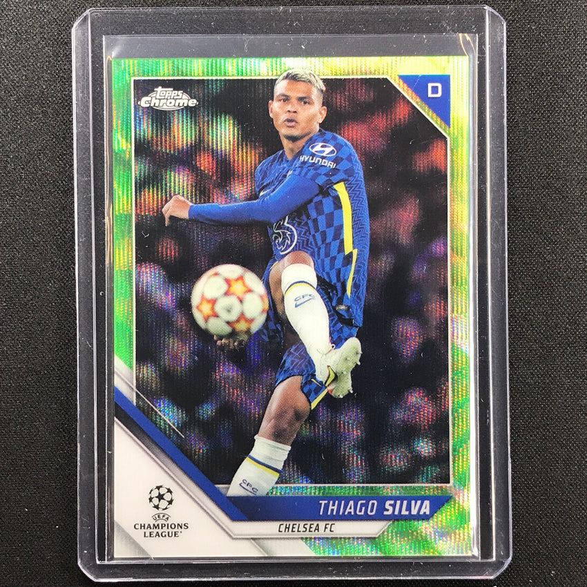 2021-22 Topps Chrome Uefa Ucl Thiago Silva Neon Green Wave 80/99