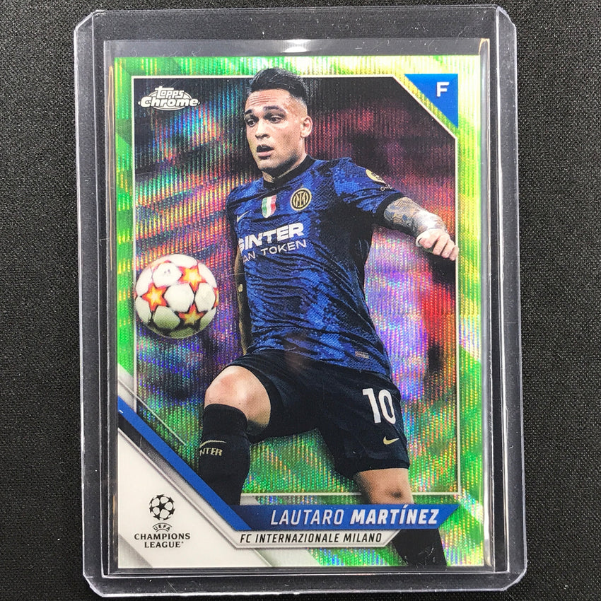 2021-22 Topps Chrome Uefa Ucl Lautaro Martinez Neon Green Wave 48/99