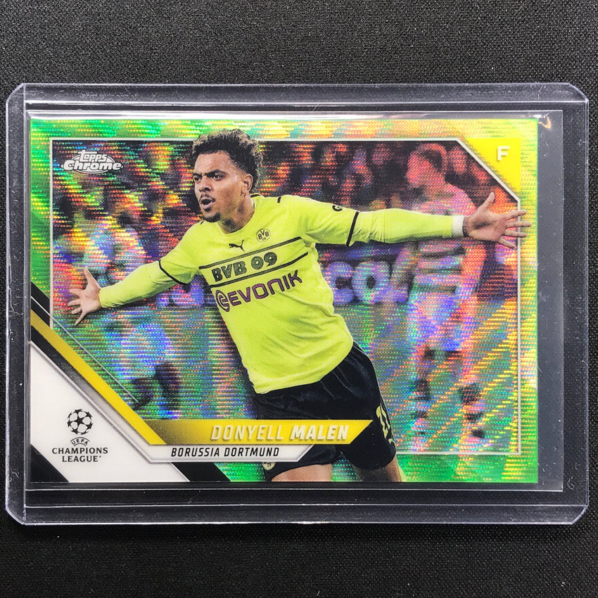 2021-22 Topps Chrome Uefa Ucl Donyell Malen Neon Green Wave 46/99